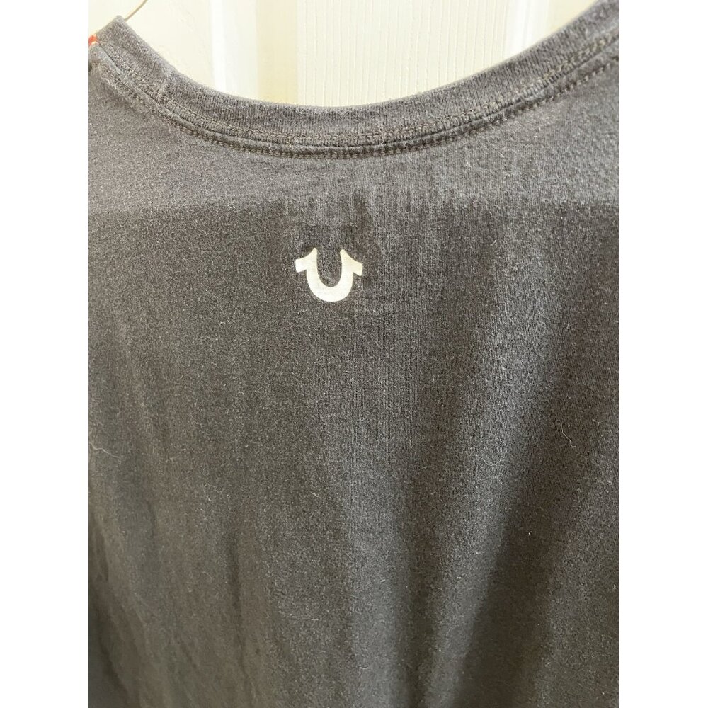 True Religion Shirt Mens Large Black Sunset City Allover Print Los Angeles Retro - Picture 7 of 9